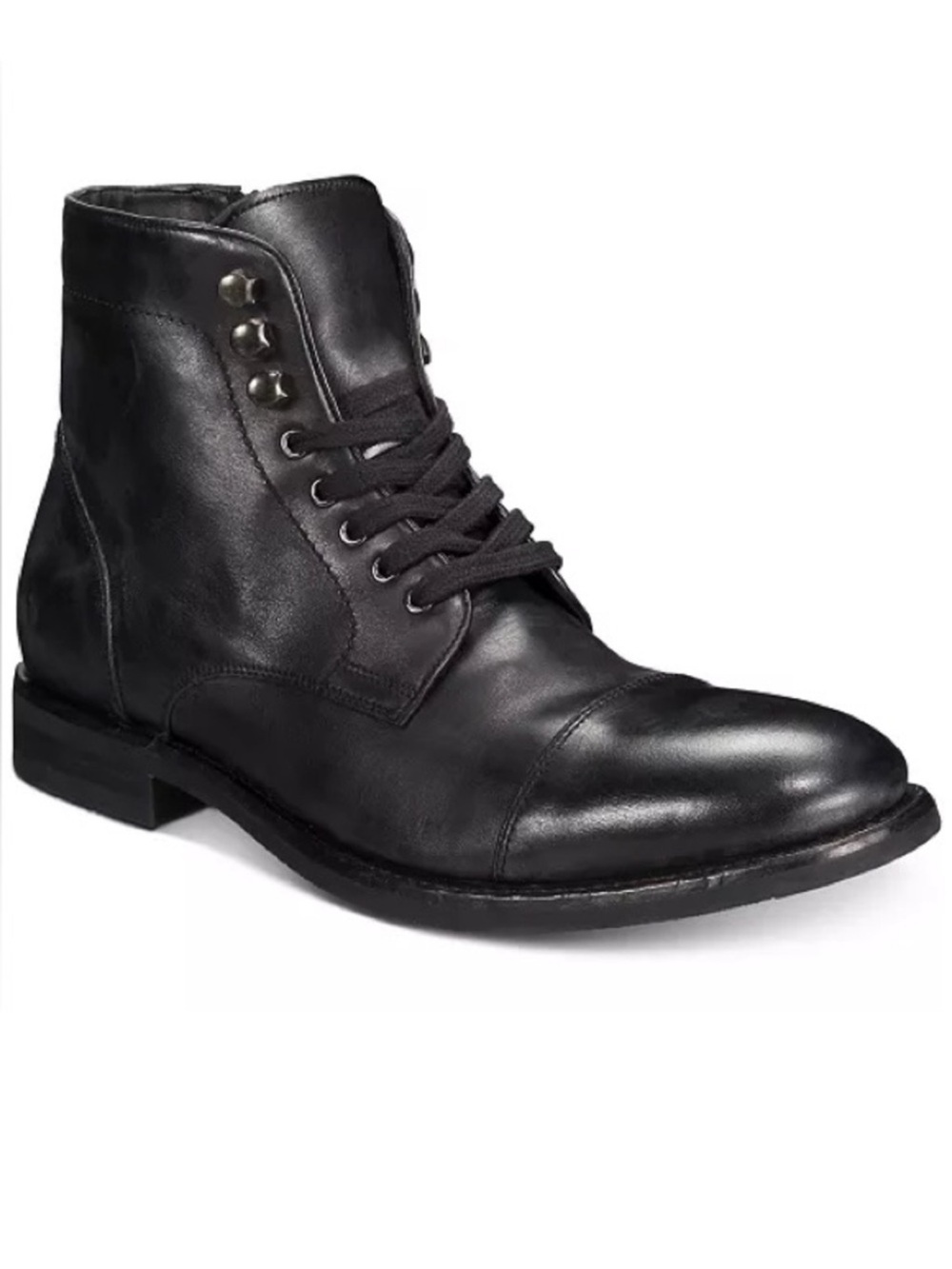 Frye size 9.5 men / womenβs size 11.5 cap toe lace zip black leather ankle boots
